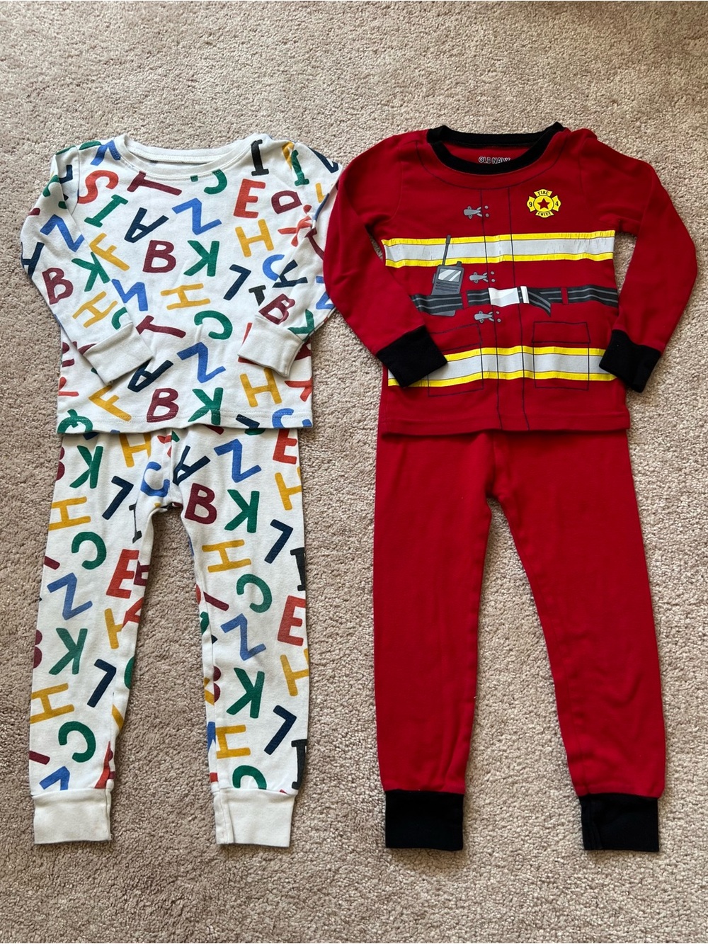 Old Navy Alphabet/Fireman Pajama Set
